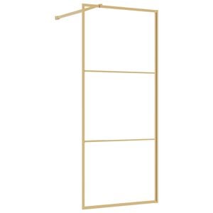 vidaXL Duschwand f&uuml;r Begehbare Dusche mit ESG Klarglas Golden 80x195cm