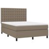 vidaXL Boxspringbett mit Matratze & LED Taupe 140x200 cm Stoff