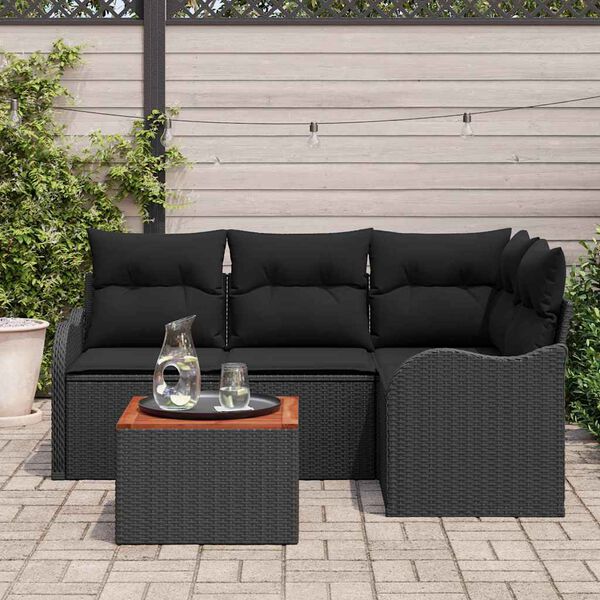 vidaXL Garten-Sofa-Set 5 pcs Schwarz