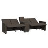 vidaXL Relaxsofa 4-Sitzer mit Getr&auml;nkehalter Braun Stoff