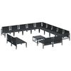 vidaXL Gartensofa-set mit Kissen 14 pcs Schwarz Stahl
