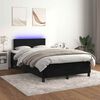 vidaXL Boxspringbett mit Matratze & LED Schwarz 120x190 cm Samt