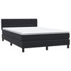 vidaXL Boxspringbett mit Matratze Schwarz 160x220 cm Samt