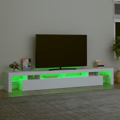 vidaXL TV-Schrank mit LED-Leuchten Weiß 260x36,5x40 cm
