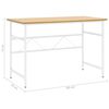 vidaXL Computertisch Wei&szlig; und Eiche Hell 105x55x72 cm MDF und Metall
