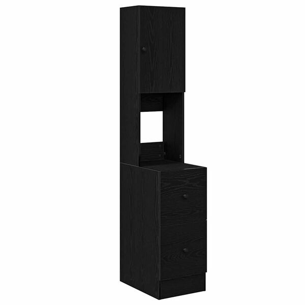 vidaXL Küchenschrank mit Regal Schwarz Eichen-Optik 35 x 50 x 180 cm