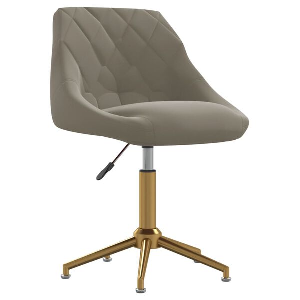 vidaXL Drehbarer Esszimmerstuhl Hellgrau Samt