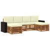 vidaXL Outdoor-Sofagarnitur 6 stk. Natur und Creme Polyester