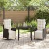 vidaXL Garten Essgruppe mit Kissen 3 pcs Braun Poly-Rattan