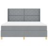 vidaXL Boxspringbett mit Matratze Hellgrau 180 x 200 cm Stoff