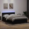 vidaXL Boxspringbett mit Matratze & LED Schwarz 140x220 cm Samt
