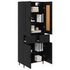vidaXL Highboard 2 pcs Schwarz Eichen-Optik Holzwerkstoff