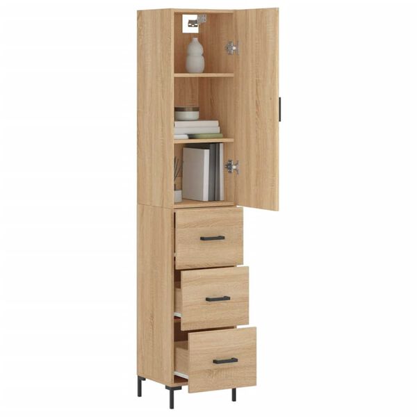 vidaXL Highboard Sonoma-Eiche 34,5x34x180 cm Holzwerkstoff