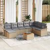 vidaXL Gartensofa-set 9 pcs Beige und Hellgrau Poly-Rattan
