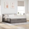 vidaXL Ottomane Bett mit Matratze & LEDs Taupe 180x200 cm Stoff