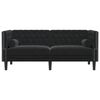 vidaXL Chesterfield-Sofa mit Nackenrollen 2-Sitzer Schwarz Samt