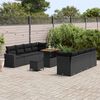 vidaXL Gartensofa-set 11 pcs Schwarz Poly-Rattan