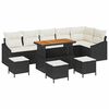 vidaXL Gartensofa-set 10 stk. Schwarz Poly-Rattan