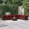 vidaXL 8-tlg. Garten-Lounge-Set mit Kissen Poly Rattan Braun