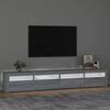 vidaXL TV-Schrank mit LED-Leuchten Grau Sonoma 240x35x40 cm