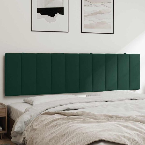 vidaXL Kopfteil-Kissen "Hanko" Dunkelgr&uuml;n 180 cm Samt