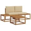 vidaXL Outdoor-Sofagarnitur 3 stk. Natur