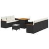 vidaXL Gartensofa-set 10 pcs Schwarz Poly-Rattan