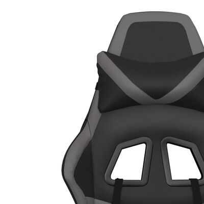 vidaXL Gaming-Stuhl mit Fußstütze Schwarz und Grau Kunstleder