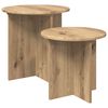 vidaXL Beistelltisch-Set 2 Stk. Artisan-Eiche &Oslash; 45 x 45 cm