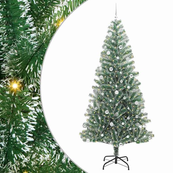 vidaXL K&uuml;nstlicher Weihnachtsbaum beschneit mit LED Licht 240 cm