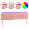 vidaXL LED Kopfteil Rosa 180x5x78/88 cm Samt