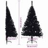 vidaXL K&uuml;nstlicher vorbeleuchteter Weihnachtsbaum Schwarz 120 cm PVC