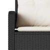 vidaXL L-förmiges Couchsofa mit Kissen Schwarzes Polyrattan