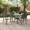 vidaXL Garten Essgruppe 5 pcs Schwarz Aluminium