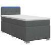 vidaXL Boxspringbett mit Matratze und LED Dunkelgrau 80 x 200 cm Stoff