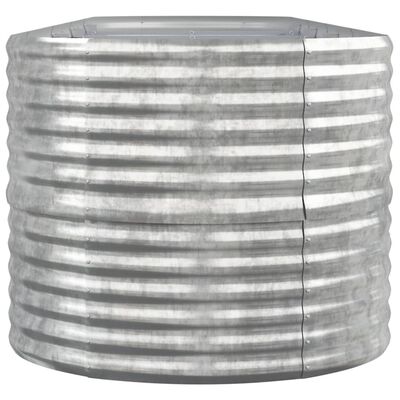vidaXL Pflanzkübel Pulverbeschichteter Stahl 440x80x68 cm Silber