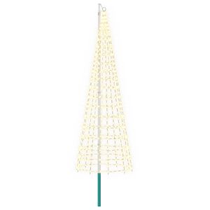 vidaXL Weihnachtsbaum-Lichterkette mit Erdspie&szlig; und Fahnenmast 300 cm