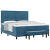 vidaXL Boxspringbett mit Kopfteil Dunkelblau 200 x 180 cm Samt