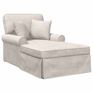 vidaXL Chaise Lounge mit Rock mit Kissen Creme 157 x 91 x 91 cm ARES