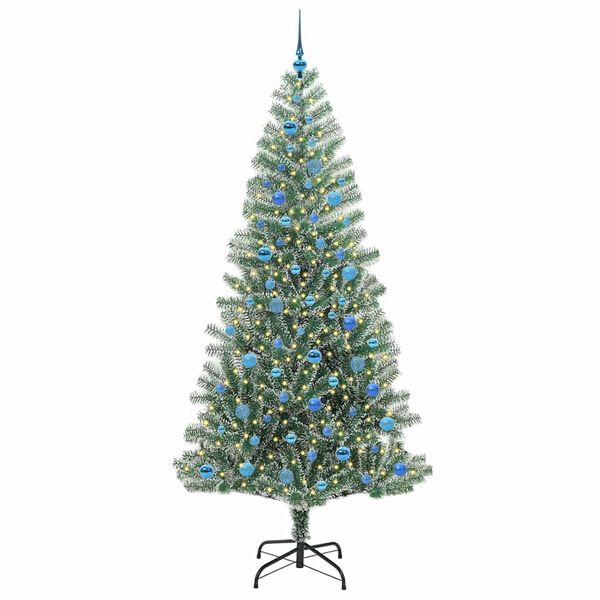 vidaXL K&uuml;nstlicher Weihnachtsbaum beschneit mit LED Licht 240 cm