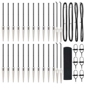 vidaXL Zaunpfosten Grau 50 x 1 m (12 x 12 mm Netz) Stahl und PVC