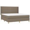 vidaXL Boxspringbett mit Matratze & LED Taupe 160x200 cm Stoff