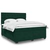 vidaXL Boxspringbett mit Matratze Dunkelgr&uuml;n 180x200 cm Samt