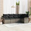 vidaXL Gartensofa-set mit Speicher 5 pcs Grau Poly-Rattan