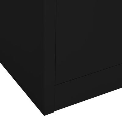 vidaXL Büroschrank Schwarz 90x40x180 cm Stahl und Hartglas