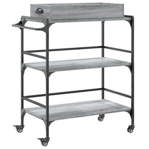 vidaXL K&uuml;chenwagen Grau Sonoma 81,5x41x92,5 cm Holzwerkstoff