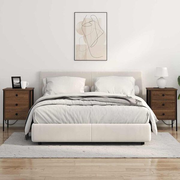 vidaXL Nachttisch Braun Eichen-Optik 42 x 41 x 61 cm Holzwerkstoff