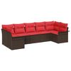 vidaXL Garten-Sofa-Set 7 stk. Braun Poly Rattan
