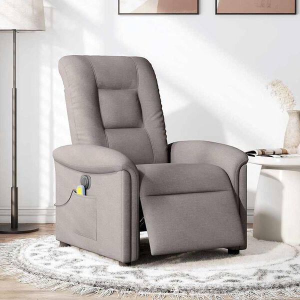 vidaXL Massagesessel Elektrisch Taupe Stoff