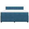 vidaXL Boxspringbett mit Matratze Blau 180x200 cm Samt